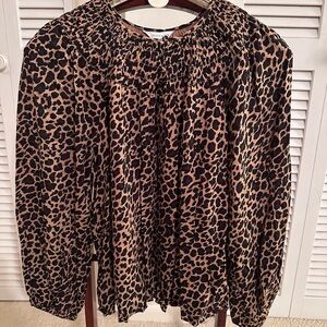 Crown & Ivy Leopard Print Blouse